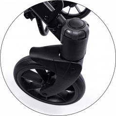 Передние колёса с блокировкой направления и амортизацией